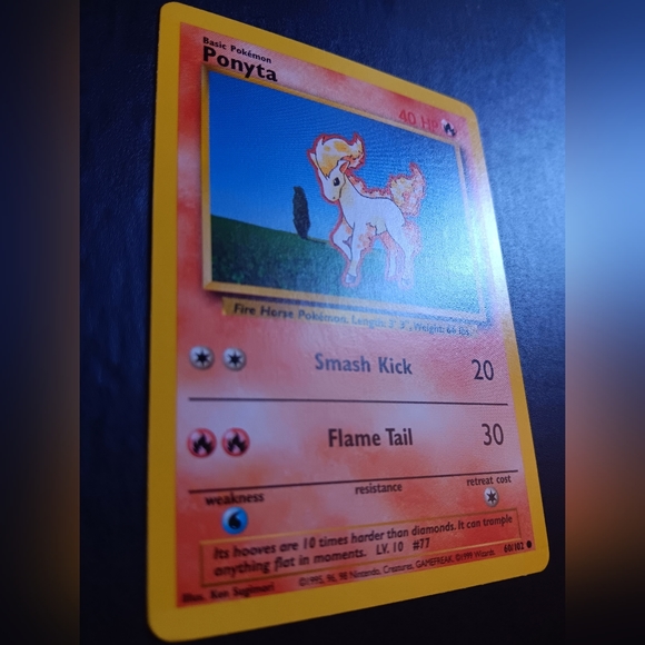 Ponyta Pokemon Card - Base Set - NO. 60/102 Common Non-Holo - Picture 4 of 9
